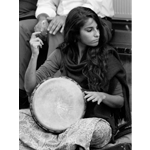 woman playing drum