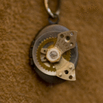 Retrotech Design Jewelry Pendant, found object, metal jewelry