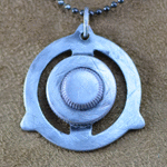 Retrotech Design Jewelry Pendant, found object, metal jewelry