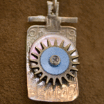 Retrotech Design Jewelry Pendant, found object, metal jewelry