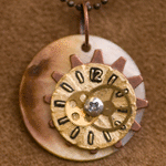 Retrotech Design Jewelry Pendant, found object, metal jewelry