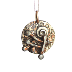 Retrotech Design Jewelry Pendant, found object, metal jewelry