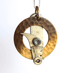 Retrotech Design Jewelry Pendant, found object, metal jewelry