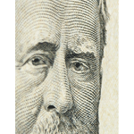 stock photo detail fifty US dollar bill, President Grant