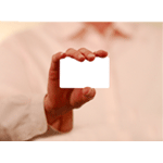 stock photo hand with blank business card