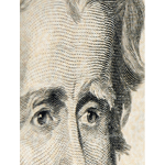 stock photo detail twenty US dollar bill, President Jackson