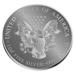 stock vector image silver eagle coin